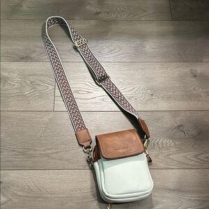 Brown and Cream Crossbody Bag